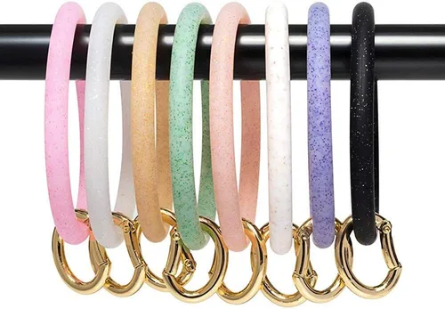 Miniatura 7 de Llavero pulsera de silicona con borla para mujer y niña, estilo cadena