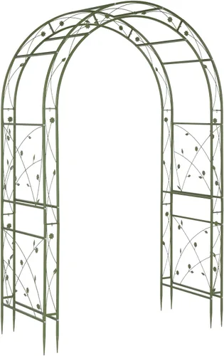Miniatura 11 de VINGLI Cenador de jardín, arco para fiesta de ceremonia de boda, decoración de jardín de Navidad, enrejado de jardín de acero para escalada
