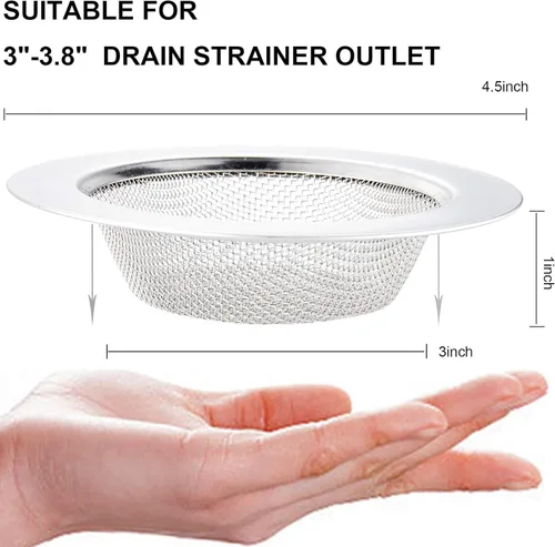 Miniatura 2 de LASSHSWA 2 piezas de colador de fregadero de cocina de acero inoxidable, colador de drenaje de fregadero de cocina, coladores de fregadero con borde