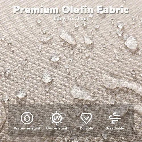 Miniatura 4 de Sofá de Mimbre Metálico para Patio de 75", Sofá Sillón de Ratán para Exteriores de 3 Asientos para Todo Tipo de Clima con Cojines Premium y Beige