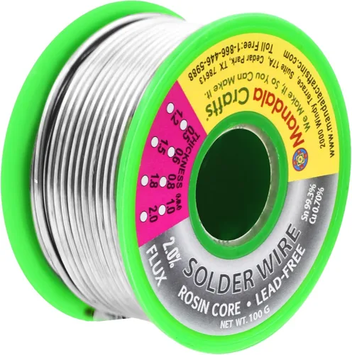 Miniatura 16 de Mandala Crafts Sn99 Ag0.3 Cu0.7 0.6mm 0.8mm 1mm 1.5mm. Cable de soldadura sin plomo con núcleo de colofonia flux