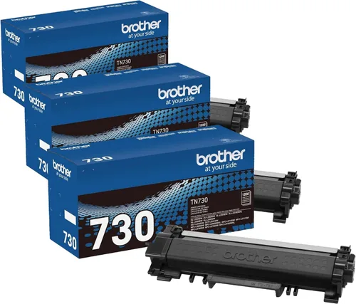 Brother TN730 - Cartucho de tóner negro de repuesto, rendimiento de páginas de hasta 1200 páginas, cartucho de reposición Amazon Dash (paquete de 3)