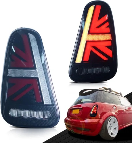 Miniatura 8 de Ensamble de Luces Traseras Archaic Compatible para Mini Cooper R50 R52 R53 2001-2007, Lámparas Traseras Union Jack para Mini Cooper Rojo