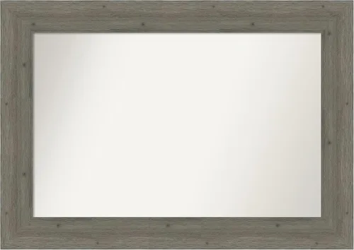 Miniatura 82 de Amanti Art Espejo de baño gris para sobre el fregadero, 27 x 27 pulgadas, espejo de tocador cuadrado gris, marco de madera rústica de campo medio