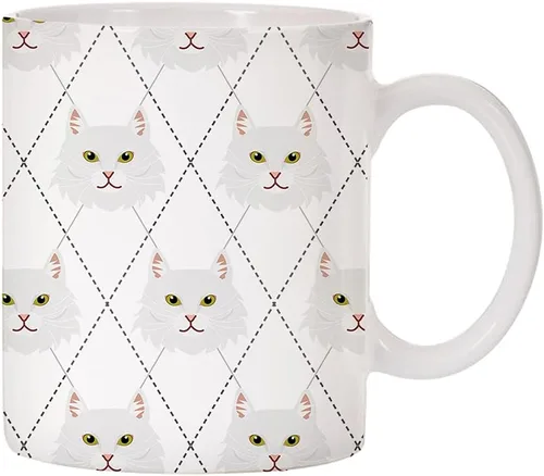 Miniatura 17 de Adorable Cat Breed Design Argyle Pattern Taza de café de cerámica (abisinian)
