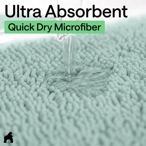 Miniatura 274 de Gorilla Grip - Tapete de baño de felpilla gruesa, suave y absorbente, secado rápido, de microfibra, con reverso de caucho, para piso de ducha, Nube
