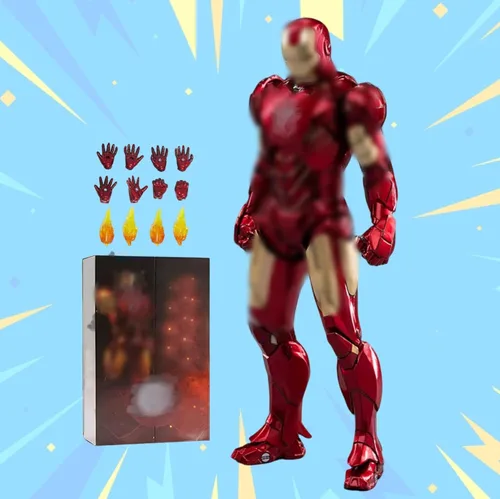 Miniatura 10 de LonullyMege MK46Ironman - Figuras de acción de 7 pulgadas, todas las articulaciones móviles, juguetes coleccionables, pintura metálica completa