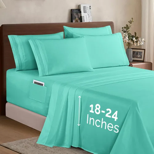 Miniatura 15 de Elegant Comfort - Juego de ropa de cama resistente a arrugas y decoloración más acogedor, sábana bajera elástica en todo el contorno, bolsillo