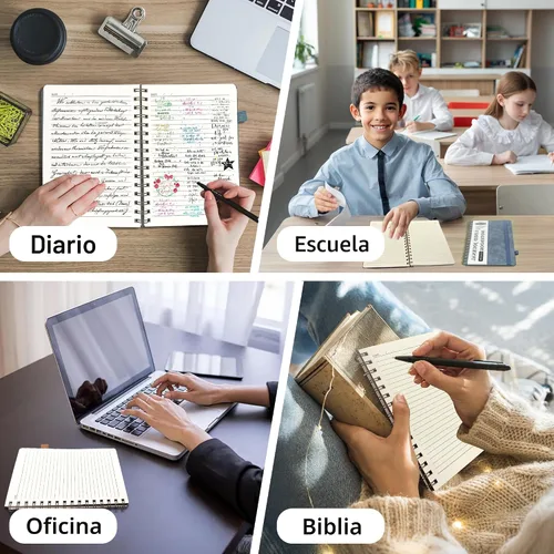 Miniatura 6 de LEAGIM Cuaderno rayado en espiral para mujeres y hombres, cuaderno de tapa dura con rayas universitarias para trabajo y toma de notas, diarios