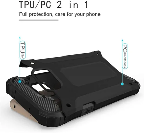Miniatura 3 de Funda de teléfono para Samsung Galaxy S7 con protector de pantalla de vidrio templado y accesorios para celda, resistente, de doble capa, cuerpo