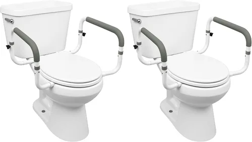 Miniatura 10 de Carex Marco de seguridad para inodoro, rieles de seguridad para inodoro con ancho ajustable, rieles de inodoro para ancianos, discapacitados,