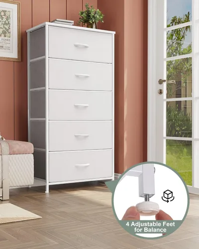 Miniatura 7 de Crestlive Products Torre alta de vestidor para dormitorio, torre de almacenamiento vertical - Cómoda ancha de tela y cajones para armario, pasillo