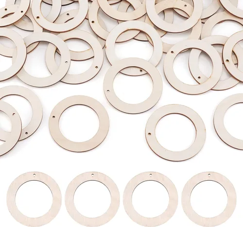Craftdady 40 colgantes redondos planos de madera sin terminar de 3.150 in de círculo grande para anillos de enlace para bricolaje, joyería,