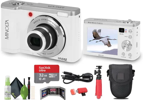 Miniatura 6 de Minolta MNB5Z - Cámara digital de doble lente de 56 MP con zoom óptico 5X y paquete de video Ultra HD de 5K con tarjeta de memoria de 32 GB +