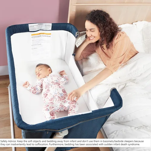 Miniatura 2 de Dream On Me Waves - Cuna 3 en 1 para bebé, cama de noche y corral, siete posiciones de altura ajustable, moisés ligero y portátil, cuna certificada