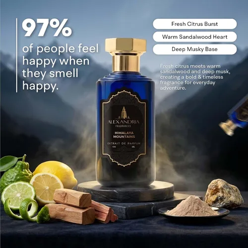 Miniatura 2 de Alexandria Fragrances Himalaya Mountains Perfume – Eau de Parfum unisex prémium con cítricos, sándalo y ámbar gris – Fragancia con almizcle, cedro