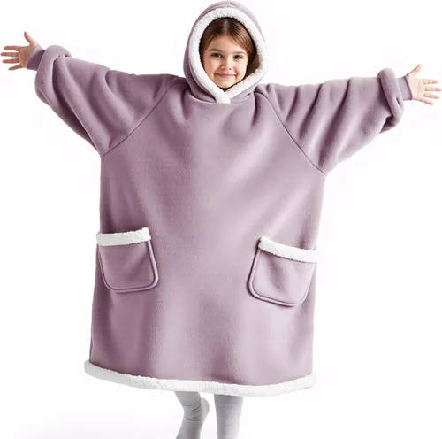 Miniatura 11 de Bedsure Manta con Capucha, Manta Portátil con Capucha como Regalos para Mamá, Regalos de Cumpleaños para Mujeres, Niños y Adolescentes, Sudadera