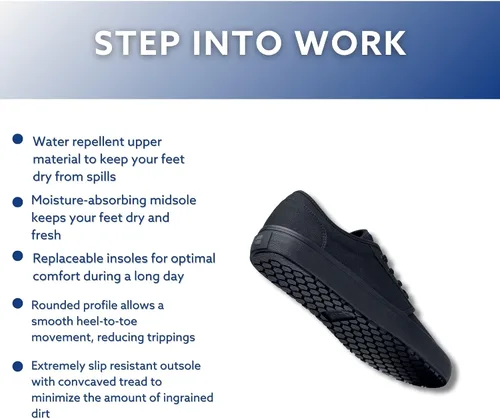 Miniatura 14 de Shoes for Crews Zapatillas unisex con suela antideslizante para trabajo – Cómodas, zapatos de trabajo antideslizantes para hombres y mujeres