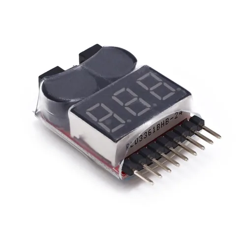 2 unids Zumbador de bajo voltaje Lipo Alarma Piezo Probador Comprobador Warner Saver Voltaje 1-8S Lipo Li-ion LiMn Li-Fe Monitor de batería