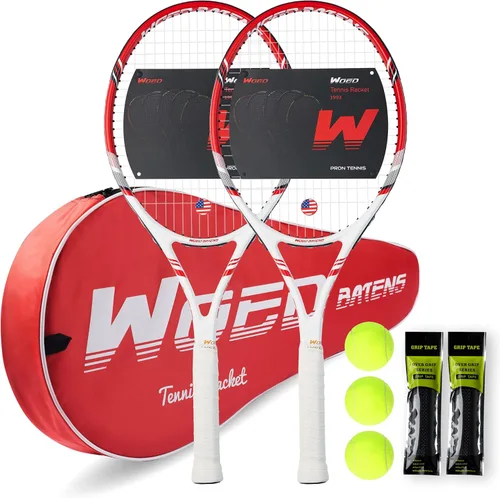 Raqueta de tenis profesional para adultos, 2 jugadores de 27 pulgadas, raqueta de tenis de velocidad aceptable para principiantes y profesionales