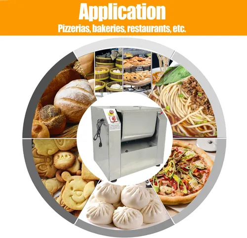 Miniatura 7 de TECHTONGDA Mezclador de masa comercial Mezclador de harina de acero inoxidable Máquina de amasado de masa de 110 V Mezclador de alimentos de alta