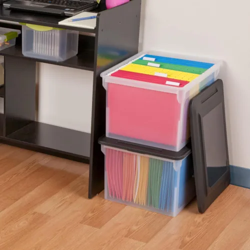 Miniatura 8 de Sterilite - Caja de archivo, contenedor de almacenamiento apilable con tapa, organice recibos, facturas, impuestos y papeles en el hogar, oficina