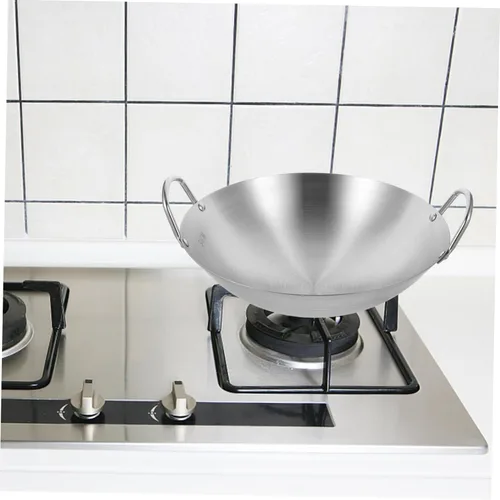 Miniatura 9 de Zerodeko Sartén multiusos Wok gruesa de acero inoxidable fácil de limpiar inducción de gas eléctrico cocina cocina