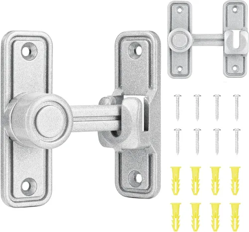 Miniatura 8 de Cerradura de puerta corrediza de granero, cerradura de puerta de granero doble de 90/180 grados, cerradura deslizante, cerraduras de puerta