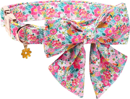 Miniatura 16 de DOGWONG Collar de perro arcoíris con bonito lazo para el Mes del Orgullo LGBT - Collar ajustable y cómodo para perros grandes, medianos y pequeños