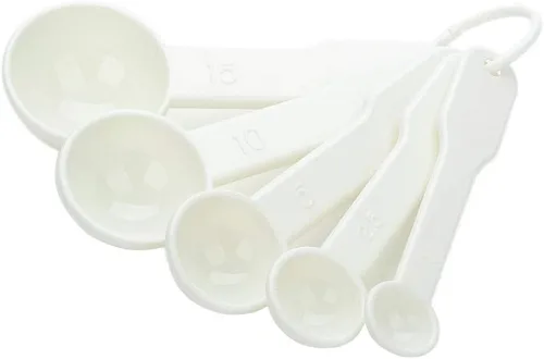 5 en 1 plástico blanco 0.04 oz 0.09 oz 0.18 oz 0.35 oz 0.53 oz cucharas de medición conjunto cocina herramientas para hornear