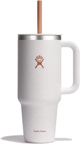 Miniatura 50 de Hydro Flask Vaso de Viaje con Asa, Tapa y Pajita - Acero Inoxidable Aislado en 24 Oz Aloe