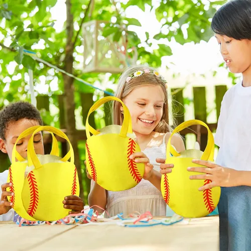 Miniatura 4 de Shihanee 24 Piezas Bolsas de Favor de Fiesta de Sóftbol Bolsas de Dulces Temáticas de Pelota Bolsas de Golosinas para Juegos Deportivos Bolsas