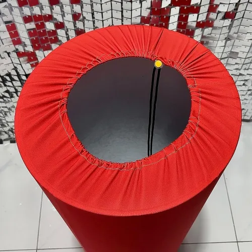 Miniatura 6 de 5 cubiertas de pedestal de cilindro rojo para fiestas de cumpleaños, fundas de mesa de tela elástica para cubierta de zócalo