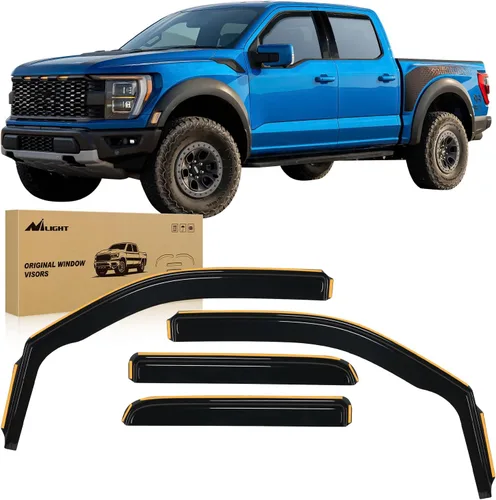 Nilight Protectores de lluvia duraderos para Ford F150 Super Crew 2009-2014, F150 SVT Raptor 2010 2011 2012 2013 2014, viseras de ventana de