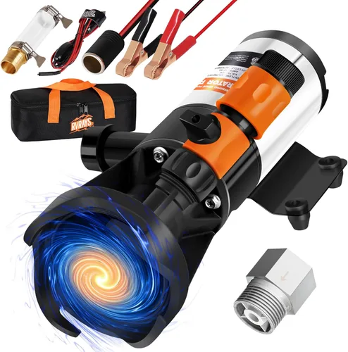 Miniatura 5 de Bomba maceradora RV 12V 12GPM Bomba de alcantarillado autocebante, picadora de aguas residuales de liberación rápida con mangueras y abrazaderas