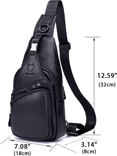 Miniatura 53 de LUKZIJAES Bolso bandolera de cuero genuino para hombre