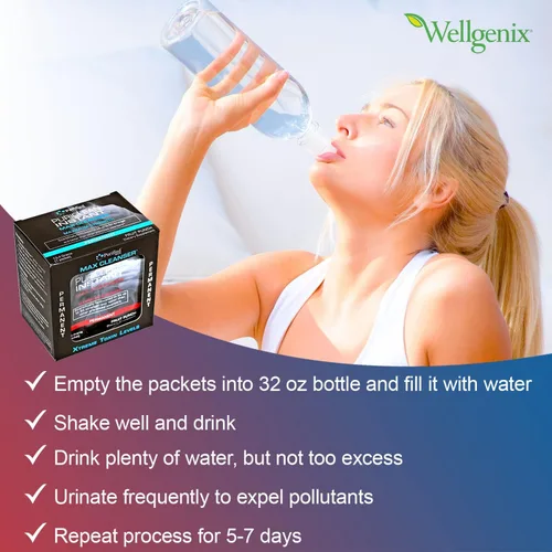 Miniatura 4 de Wellgenix Puriclean Instant Max Cleanser - 7 días de desintoxicación, sabor a ponche de frutas, limpieza de sistema de cuerpo completo, eliminación
