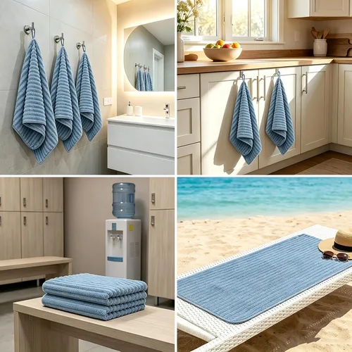 Miniatura 7 de Juego de 4 toallas de mano de microfibra para baño, decoración de Navidad, secado rápido, juego de toallas pequeñas, baño y cocina, 14 x 29.6