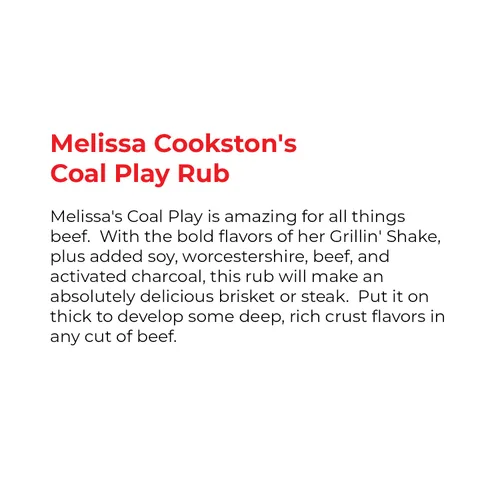 Miniatura 3 de Melissa Cookston 's Coal Play BBQ Rub, galardonados masajes para barbacoa, 11.91 onzas