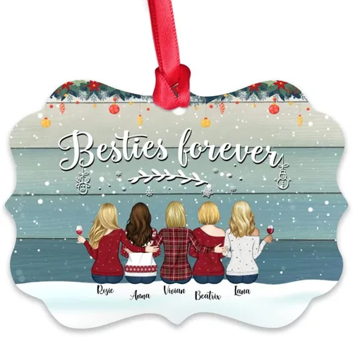 Miniatura 24 de Gossby Adorno personalizado para mejor amiga, regalo de Navidad personalizado con diseño, nombre, regalo de Navidad para mujeres, hermana del alma