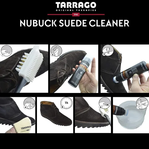 Miniatura 3 de Tarrago Limpiador de gamuza Nubuck con aplicador de esponja, 2.5 onzas líquidas, kit de limpiador de zapatos de gamuza incolora, kit de cuidado