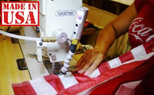 Miniatura 6 de Bandera estadounidense de fábrica – Bandera estadounidense de 3 x 5 pies (estrellas bordadas, rayas cosidas) Bandera de nailon SolarMax