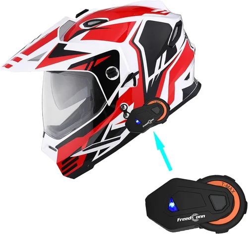 Miniatura 21 de 1Storm Dual Sport Motocross Off Road Casco de cara completa con visera doble: HF802