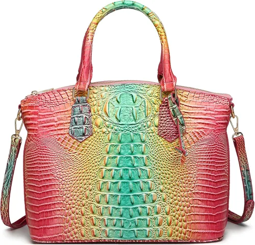 Miniatura 30 de Makcr Joacbv Bolso Satchel para Mujer Bolso Bandolera Largo Elegante Bolso Tote Asa Superior Cuero Vegano Bolsos de Mano para Damas Patrón en Relieve