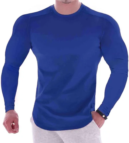 Miniatura 29 de Camisas de compresión atléticas de manga larga para hombre, capa base, camisa de entrenamiento atlético, camisas de compresión, camisetas deportivas