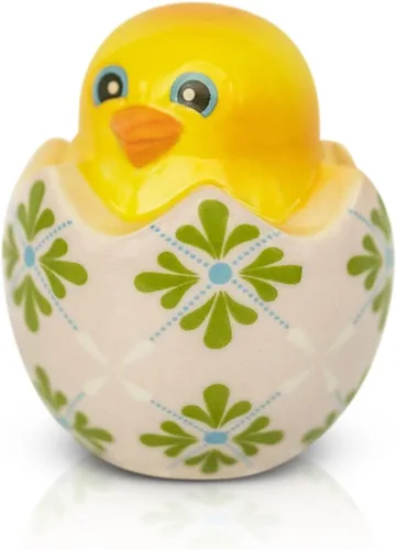 Nora Fleming One Cool Chick (pollo en huevo) A410 - Decoración de Pascua de cerámica pintada a mano, minis de primavera para el hogar y la oficina