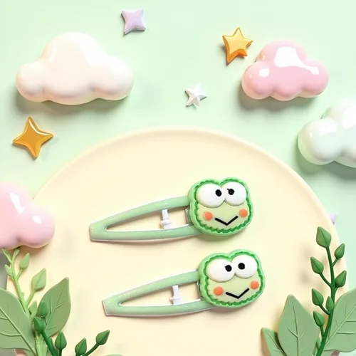 Miniatura 4 de Verde Geométrico Moda Rana Headwear Mujeres Pinzas para el Pelo Duckbill Clips Laterales Coreano Barrettes BB Horquillas Pinzas para el Cabello