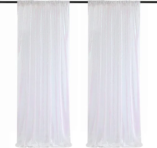 Miniatura 31 de Cortinas de fondo de lentejuelas rosas de 2 piezas, 2 pies x 8 pies, fondo de fotografía, cortina para fiestas con purpurina, fondo de boda, tela