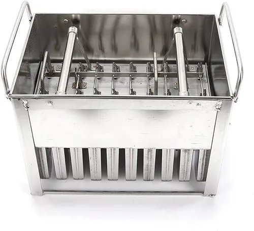 30 moldes de acero inoxidable para helados congelados, bandeja para congelador, soporte para palitos de helado comercial, plateado (tipo 1)