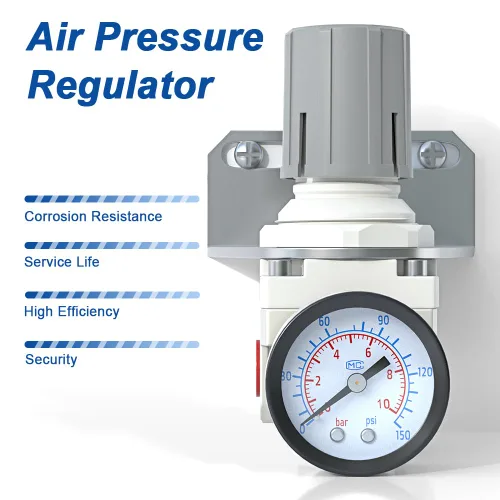 Miniatura 4 de AIRZOE Regulador de presión de aire NPT de 1/2", sistema de aire comprimido,Mini regulador de aire AR4000-04,0-150 PSI Gauge